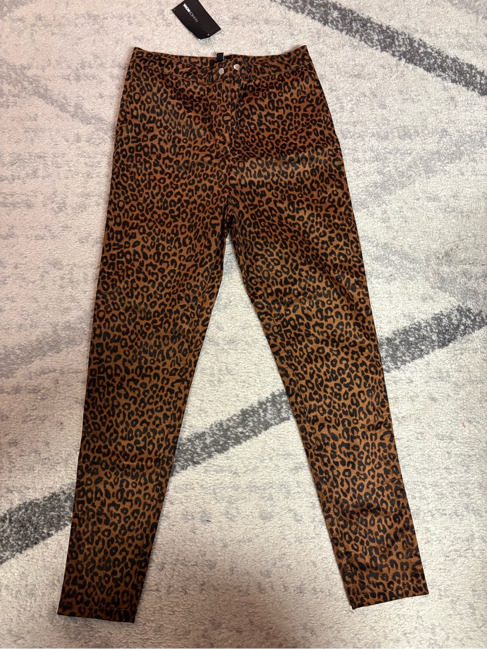 Adult Leopard Print Brown Slim Pants